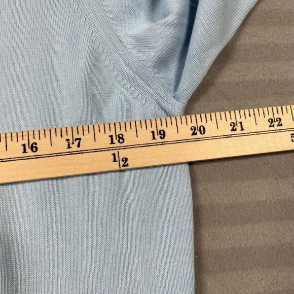 Zara Sweater Mens Medium Blue Full Zip Mock Neck Knit Cotton Lightweight Casual - Picture 5 of 7